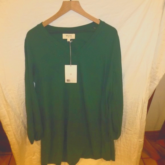 Synergy Organic Green Mini Dress Tunic Size XL WVN NWT - Picture 2 of 10